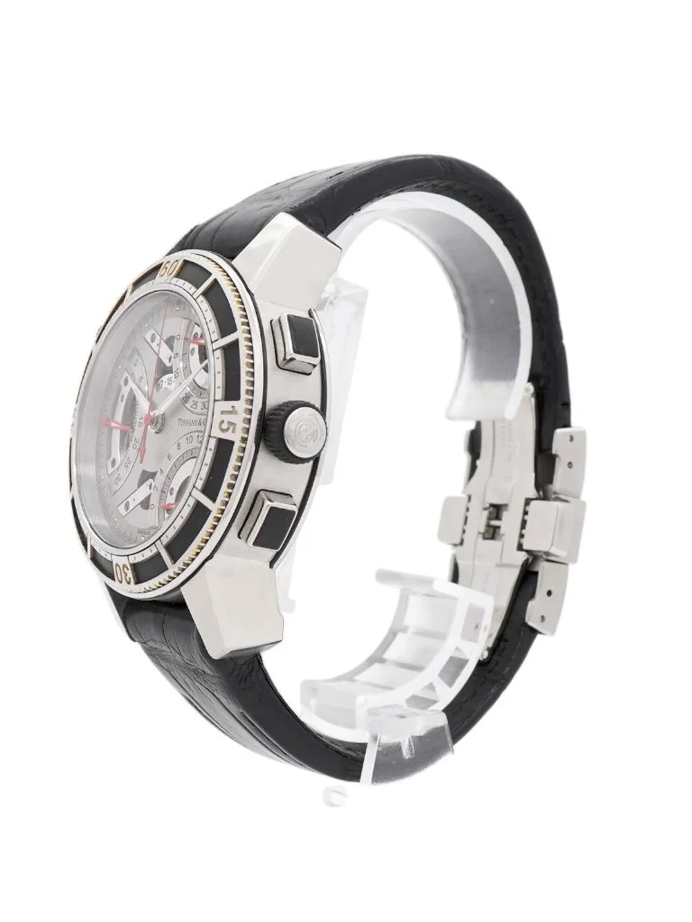 Tiffany & Co Mark Retrograde Silver Skeleton Dial Watch